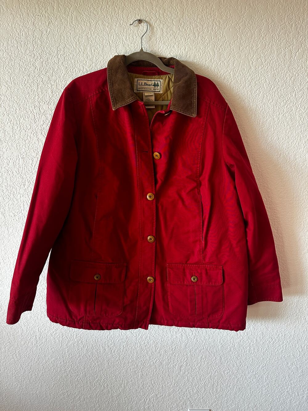 VTG LL Bean Barn Coat Chore Jacket Women’s L Quilt Lined Corduroy